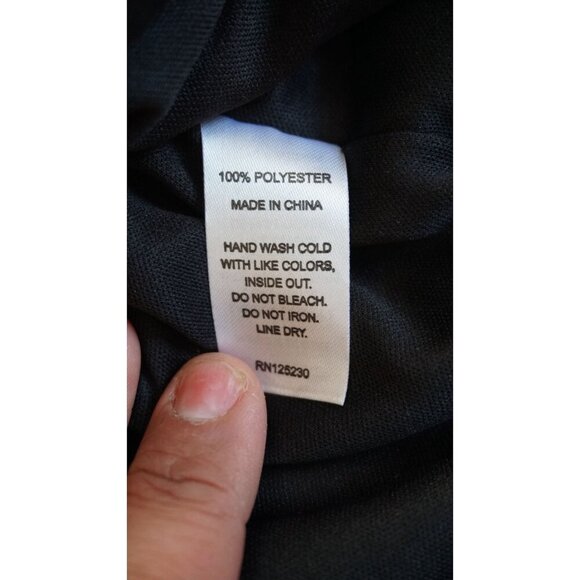 Prima Black Sequin Long Sleeve V-Neck Top With Scalloped Hem - Size M - Picture 8 of 8